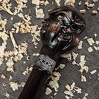 Vista 8 de Bastón de madera tallado único para hombres y mujeres, Buda - Elegante bastón de madera hecho a mano