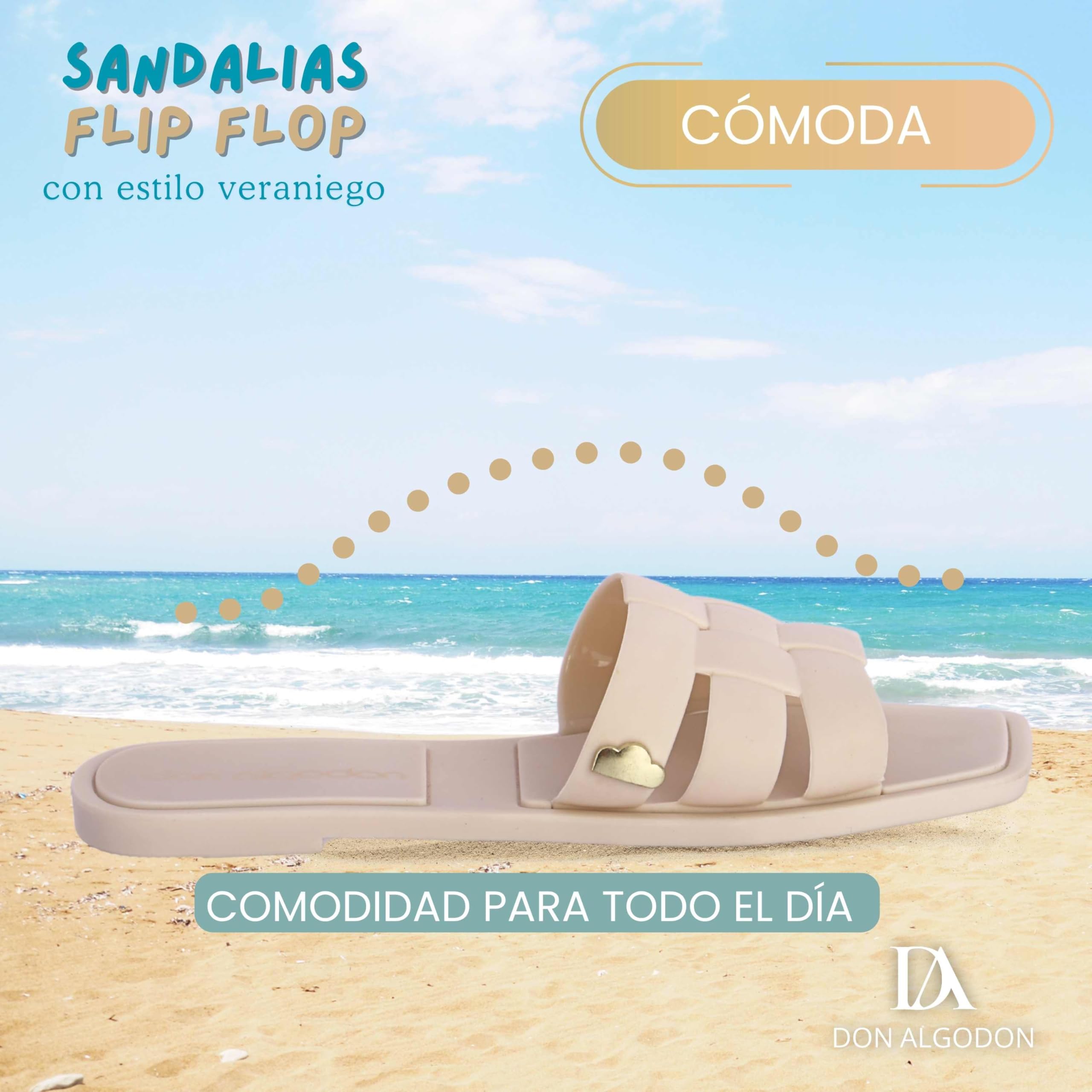 DON ALGODON Kobiety Chanclas Mujer – Chanclas Para Playa Y Piscina - Sandalias Flip Flop De Goma Con Suela Antideslizante Y LigeraJaponki damskie - klapki plażowe i basenowe - sandały z klapką