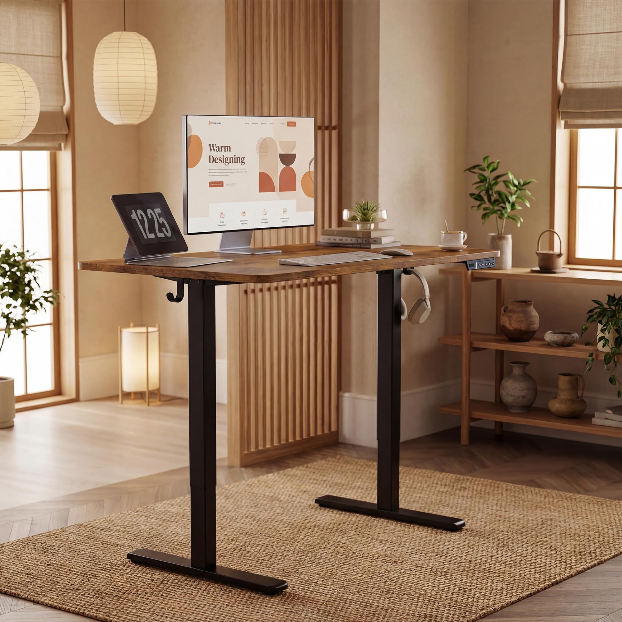 Amazon | Claiks 昇降デスク 小さめ 電動 スタンディングデスク 昇降式