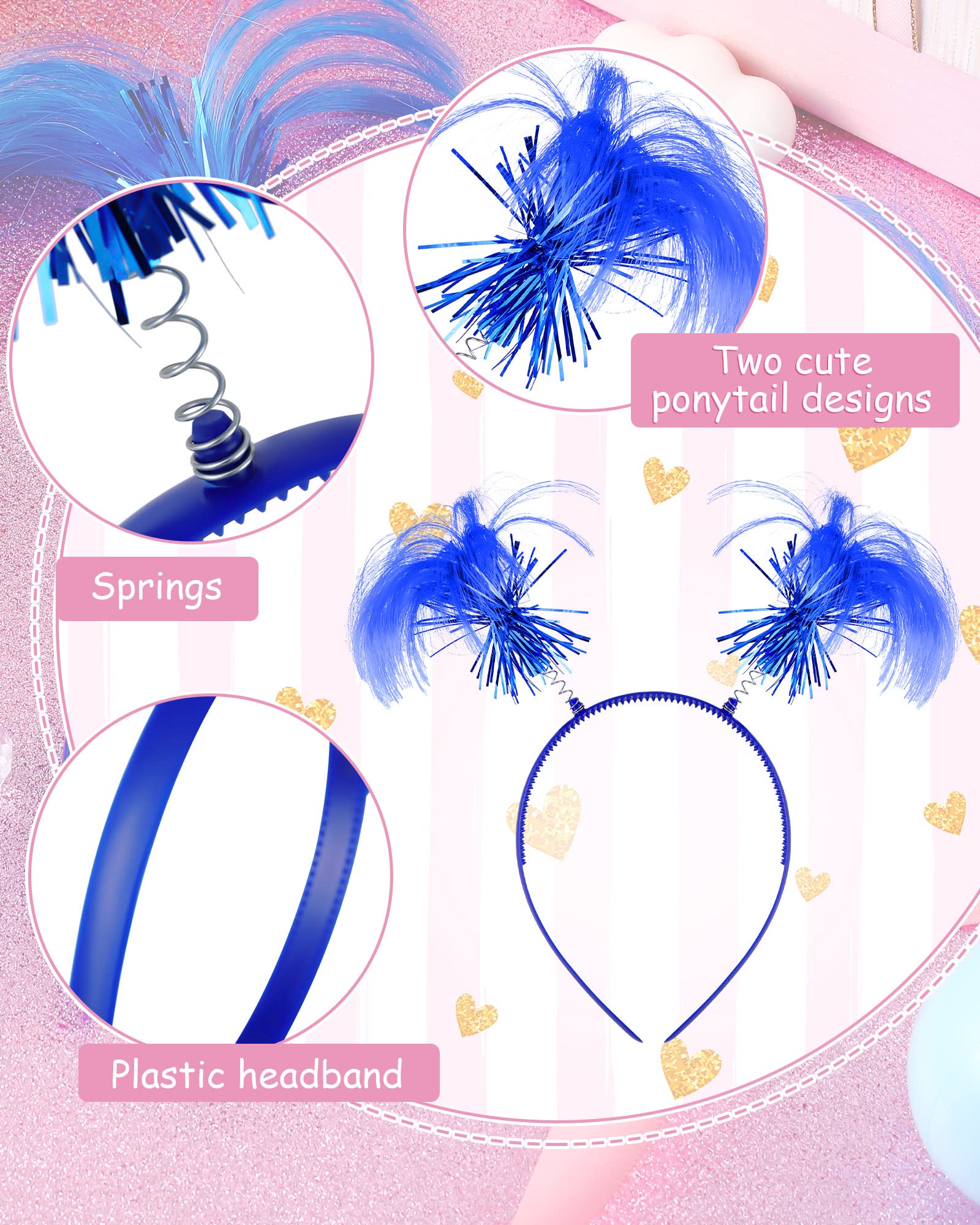 12 Pcs Pom Pom Headbands Heart Sunglasses Costume Party Accessory Valentine main image 3