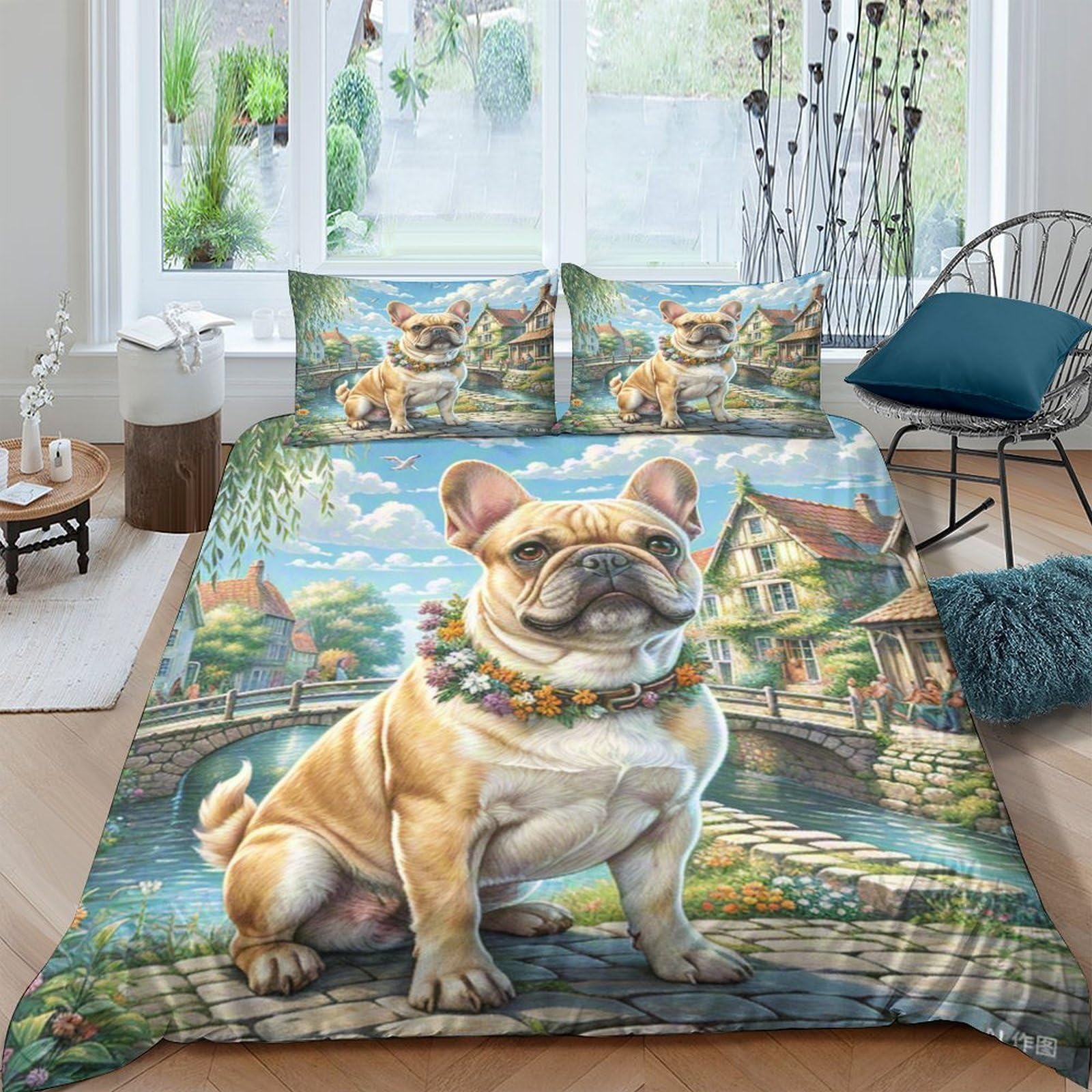 Housse de couette Cairn Terrier fermeture éclair cachée linge de lit King