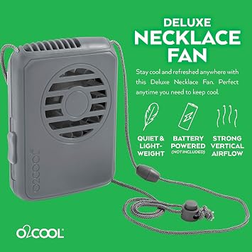 O2COOL Deluxe Hands-Free Wearable Necklace Fan Random Colors 2-Pack | Yes