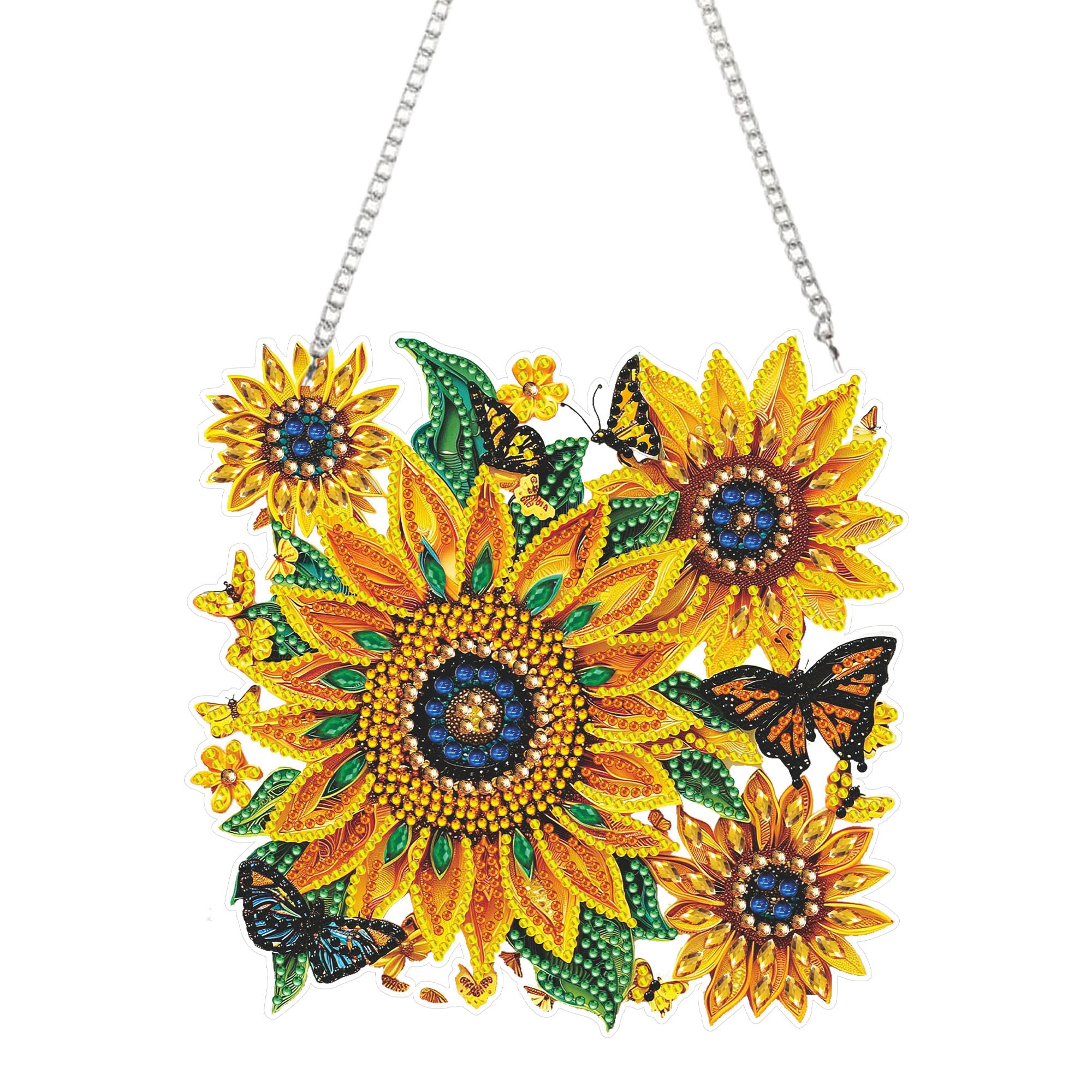 Eiflow Kit D'art Diamant à Suspendre à Faire Soi-même - Vase Marguerite - Peinture Diamant Acrylique - Kit De Décoration 5D Pour Adultes - Double Face