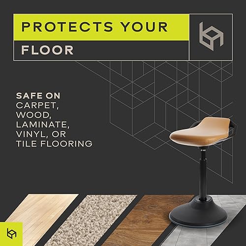 Miniatura 7 de bonVIVO Silla de escritorio de pie  Silla ergonómica para escritorios de oficina altos con soporte trasero y asas para postura y equilibrio