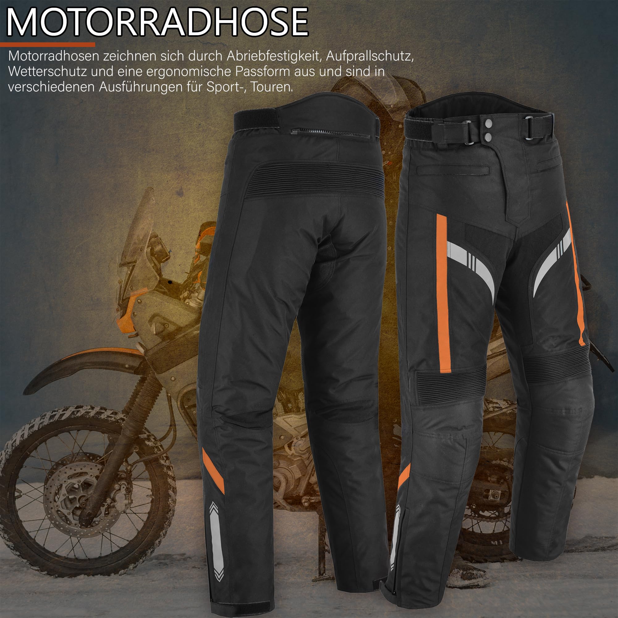 Pantalones de motorista para hombre, resistentes al agua, para moto, con blindaje extraíble