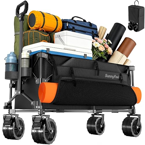 SUNNYFEEL 300L Collapsible Wagon Cart, Black