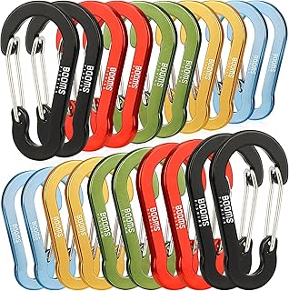 Booms Fishing CC1 カラビナ 小型 20個セット おしゃれ アルミ合金 超軽量 錆びない カラビナ アウトドア 釣り キャンプ用