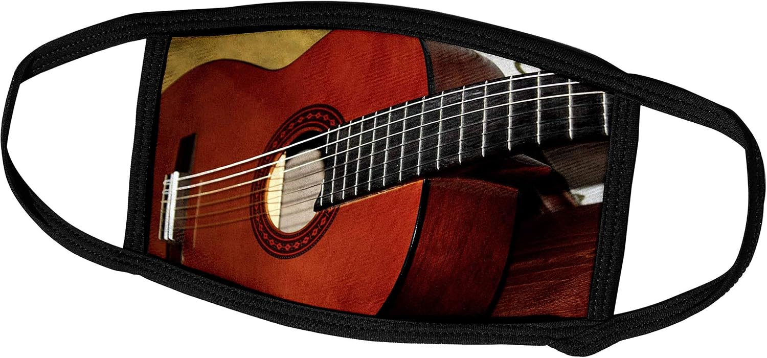 3dRose Image of Closeup of A Classical Guitar - Face Mask, 6.3 by 4.0-inch (fm_238645_3)