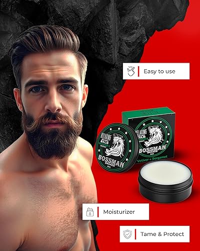 Miniatura 3 de Bossman Bálsamo relajante para barba - Crema domadora, espesante, relajante y suavizante y producto para el cuidado de la barba, fabricado en