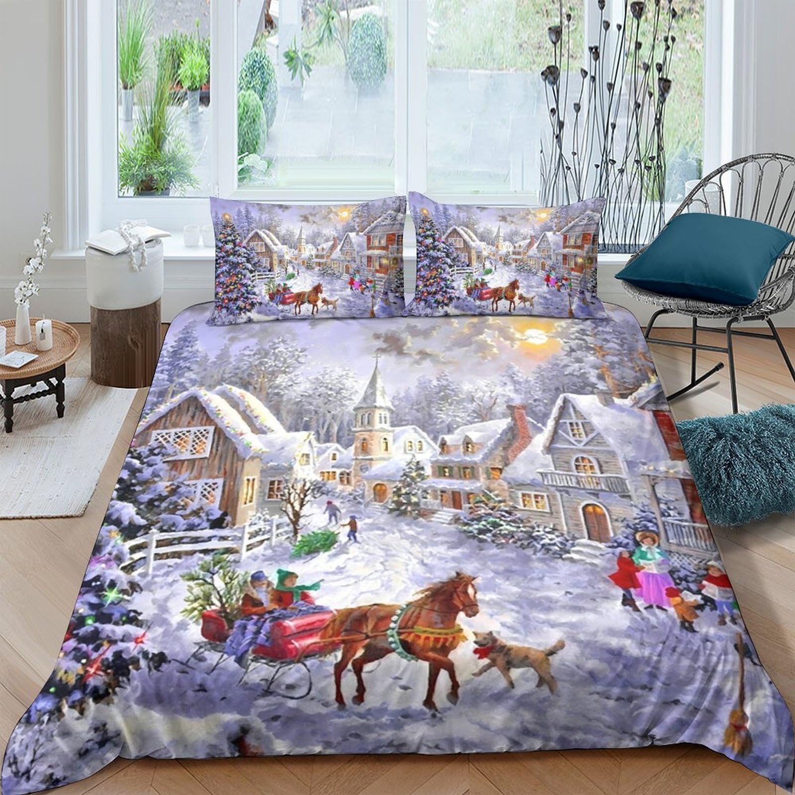 Ctjqhvkz Style-4 3D Printed Bed Cover Microfiber Protective Cover For Bedroom Decor And Dust Prevention, Fits European Standard Deep Mattresses Single（135X200cm）