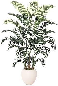 Verinatural Artificial Palm Tree Plant - 8FT Tall Fake Tree with Realistic Look & UV Protection - Large Indoor Outdoor Faux Floor Plant for Home Office Decor