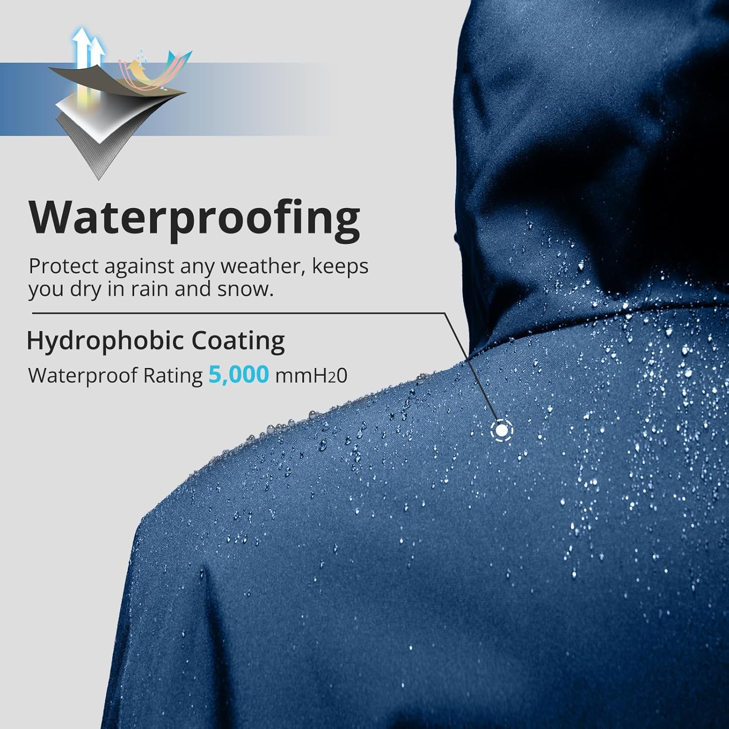 CAMELSPORTS Women's Waterproof Ski Jacket Warm Winter Snow Coat Hooded Fleece Mountain Insulated Snowboarding Jacket - Image 3