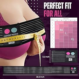 Everyday Medical Breast Implant Stabilizer Band I Post Surgery Breast Augmentation and Reduction Strap I Chest Belt I Breast Support Bandage I One Size Fits All