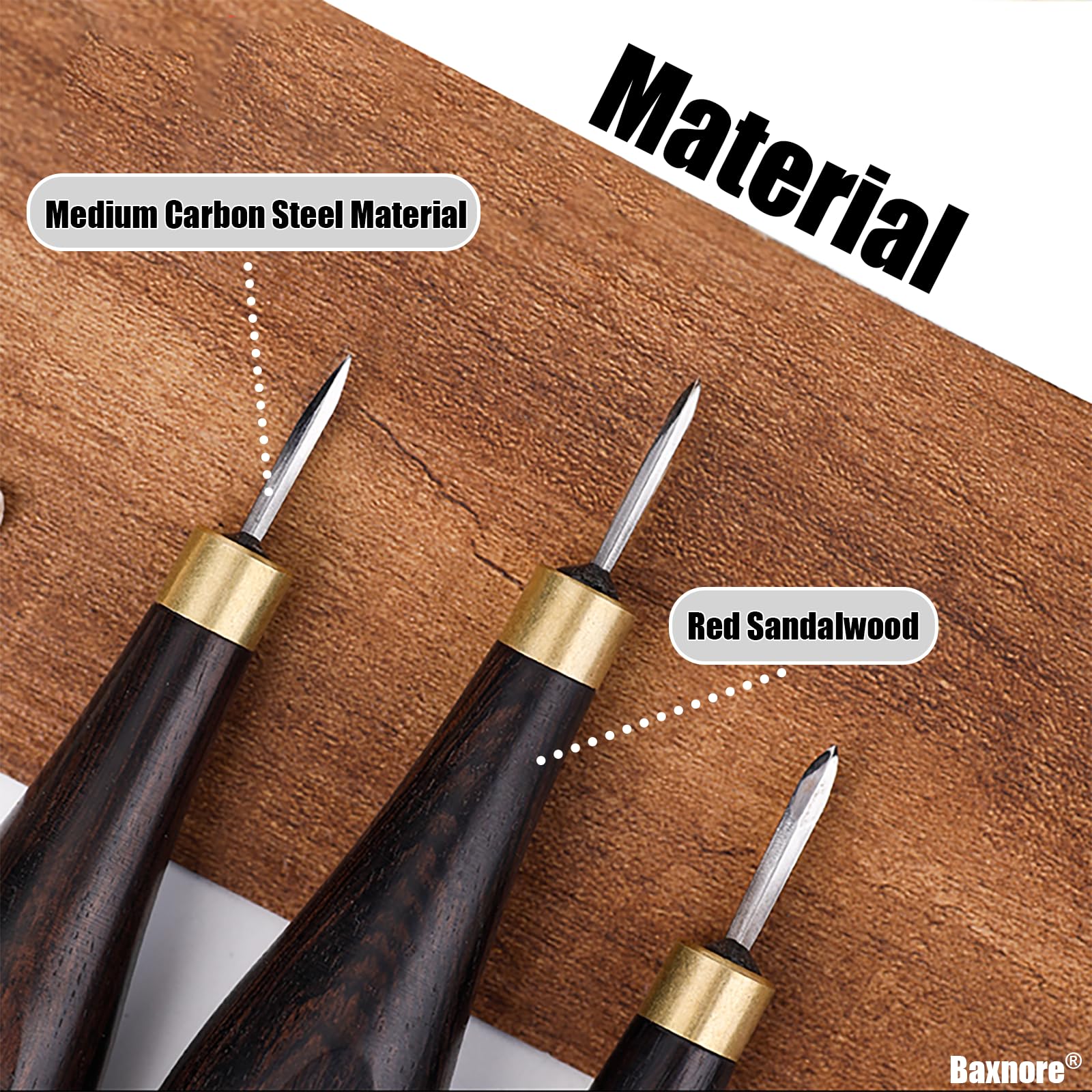 3 pezzi punteruolo da sarto in pelle, punteruolo in legno a forte penetrazione, punteruolo da cucito a forma di zucca, secchio con manico in legno per pelle 3 mm 4 mm 5 mm
