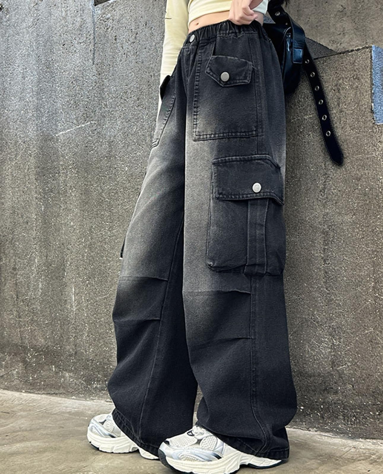 Vaqueros Rectos para niños Jeans de Pierna Ancha Ajuste Regular Holgado para Primavera, Verano y otoño Estilo Streetwear Actual Corte Amplio sin apretar Sin restricciones de Movimiento
