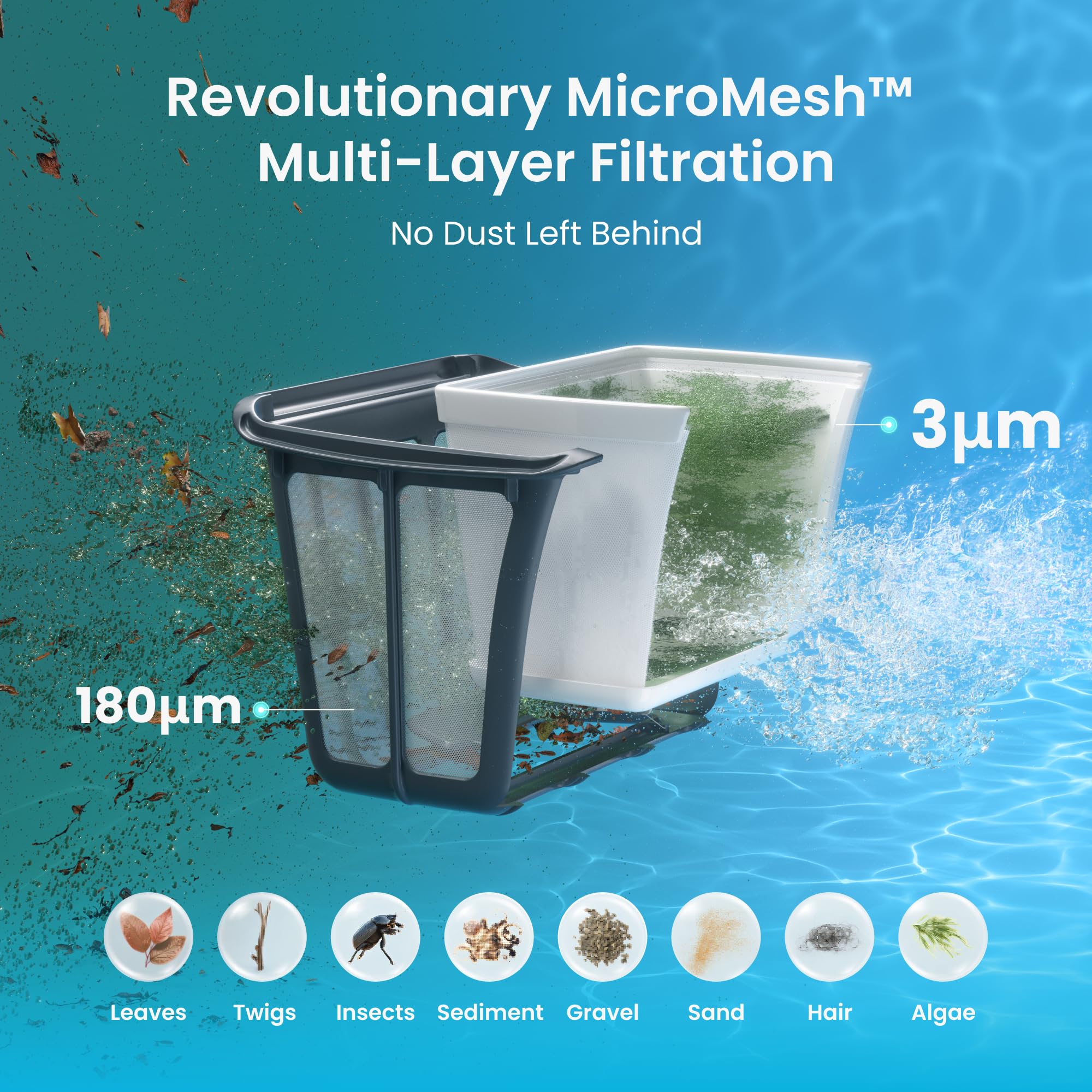 Aiper Scuba S1 Robotic Pool Cleaner, Wall & Waterline Cleaning, Dual Filtration, Extended 180-Min Battery Life, Smarter Navigation with High-Precision Sensors, App Support, OTA Upgrade - 4