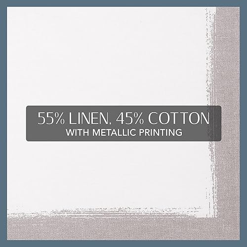 Miniatura 4 de Villeroy & Boch - Servilletas metálicas de lino, 21 x 21 pulgadas, juego de 4, color blanco y plateado