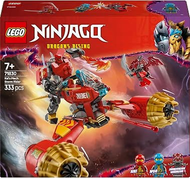 LEGO NINJAGO Kai's Robot Storm Tool Creative Toy Making Set for Kids Ages 71830-7 and Over, Birthday Gift (333 Pieces)