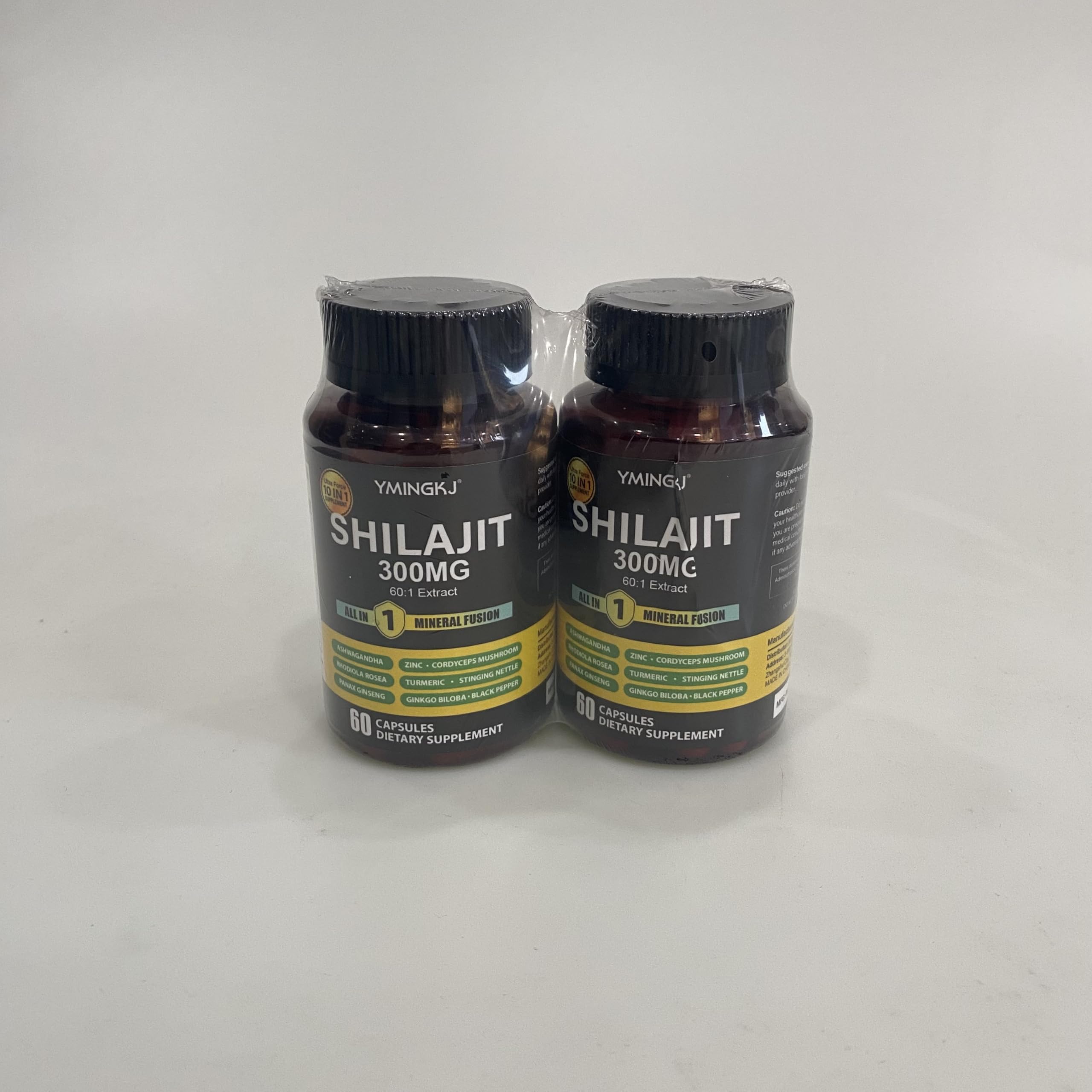 Shilajit Capsules 10 in 1 Supplement with Ashwagandha, Rhodiola Rosea, Panax Ginseng, Cordyceps, Turmeric, Ginkgo, Fulvic Acid Trace Minerals Supplement for Men & Women 60 Count Gluten-Free 2pack — Amazon image 7