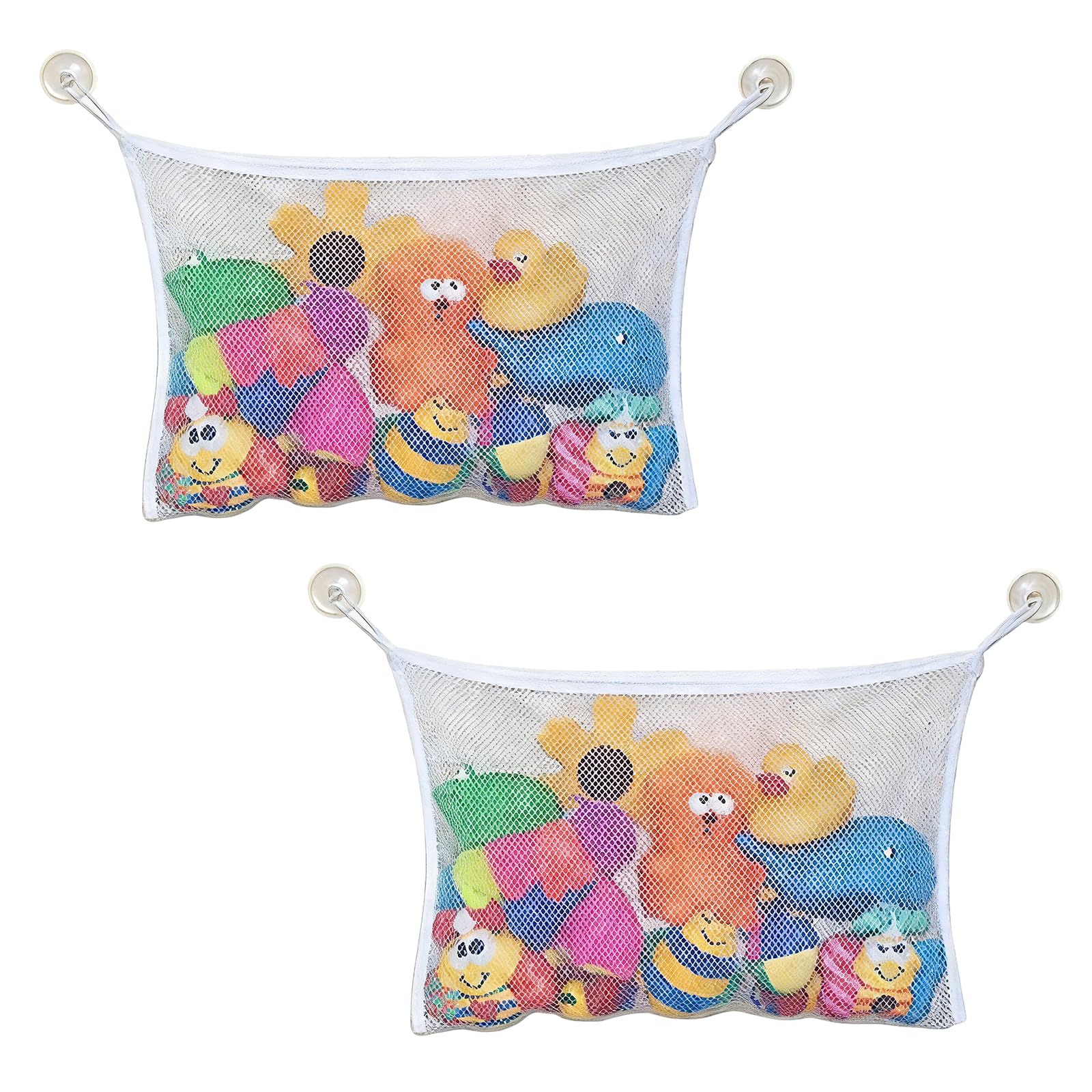 2Pcs Baby Bath Toy Storage Net, Kids Toy Storage Organiser, Bathroom Wall Storages Mesh With Strong Suction Cups for Bathroom, Hanging on Bathrooms Net to Store Keep Your Space Neat and Tidy