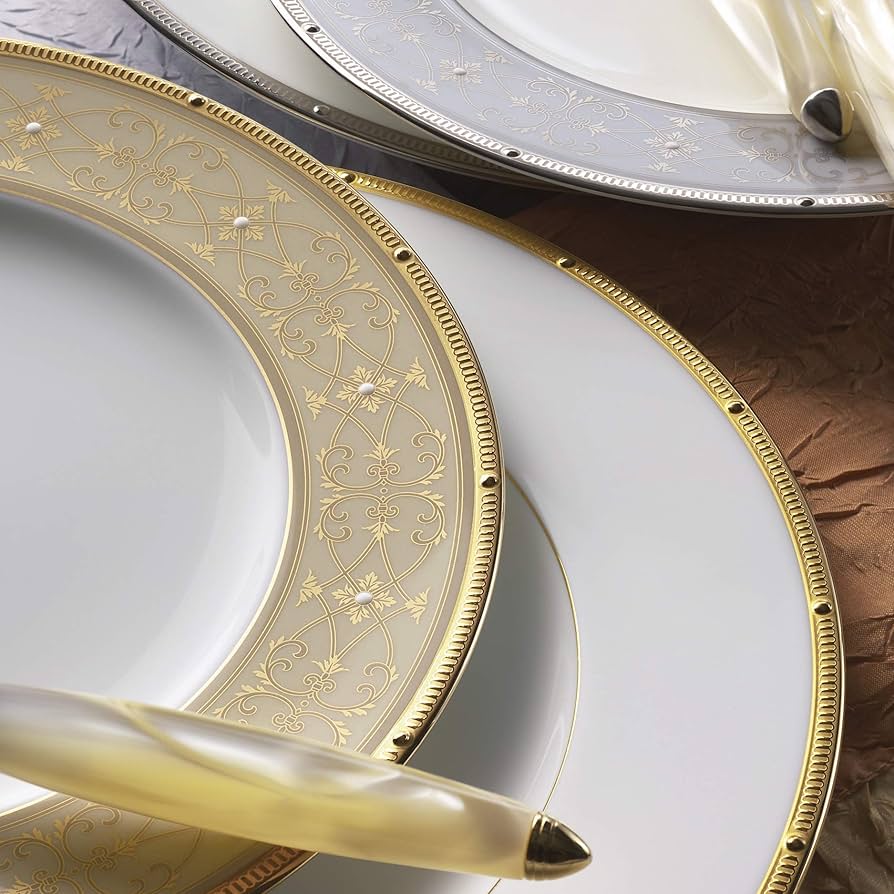 Amazon.com | Noritake Rochelle Gold 12-Piece Dinnerware Set Amazon.com | Noritake Rochelle Gold 12-Piece Dinnerware Set