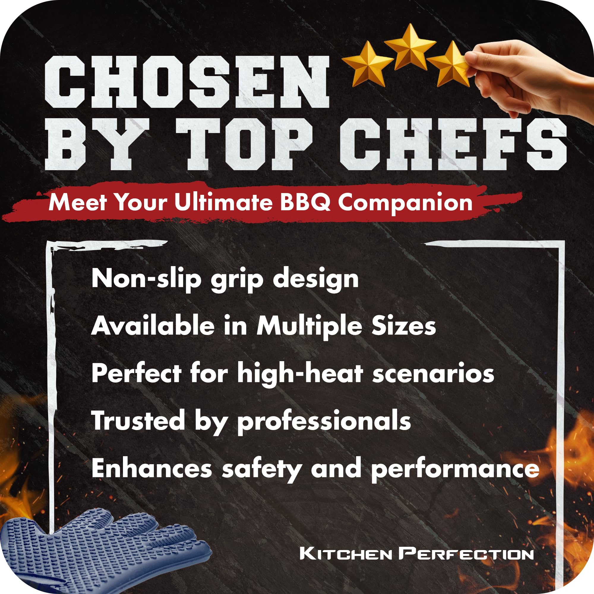KITCHEN PERFECTION Guanti da forno XL in silicone, resistenti al calore, resistenti al calore, con manico per cibi caldi direttamente sulla tua griglia, friggitrice e fossa, guanti da forno