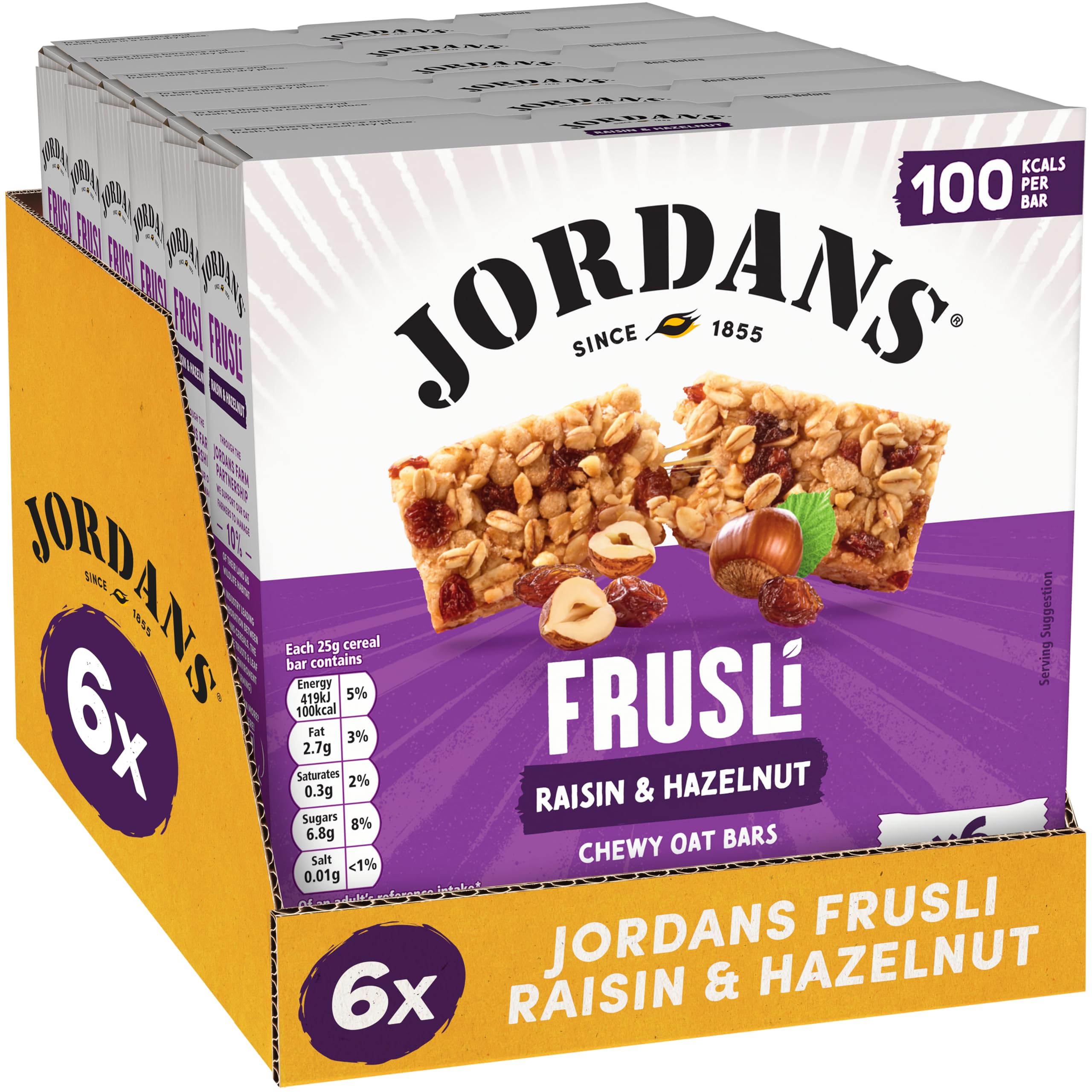 Jordans Frusli Raisin and Hazelnut 150g x 6