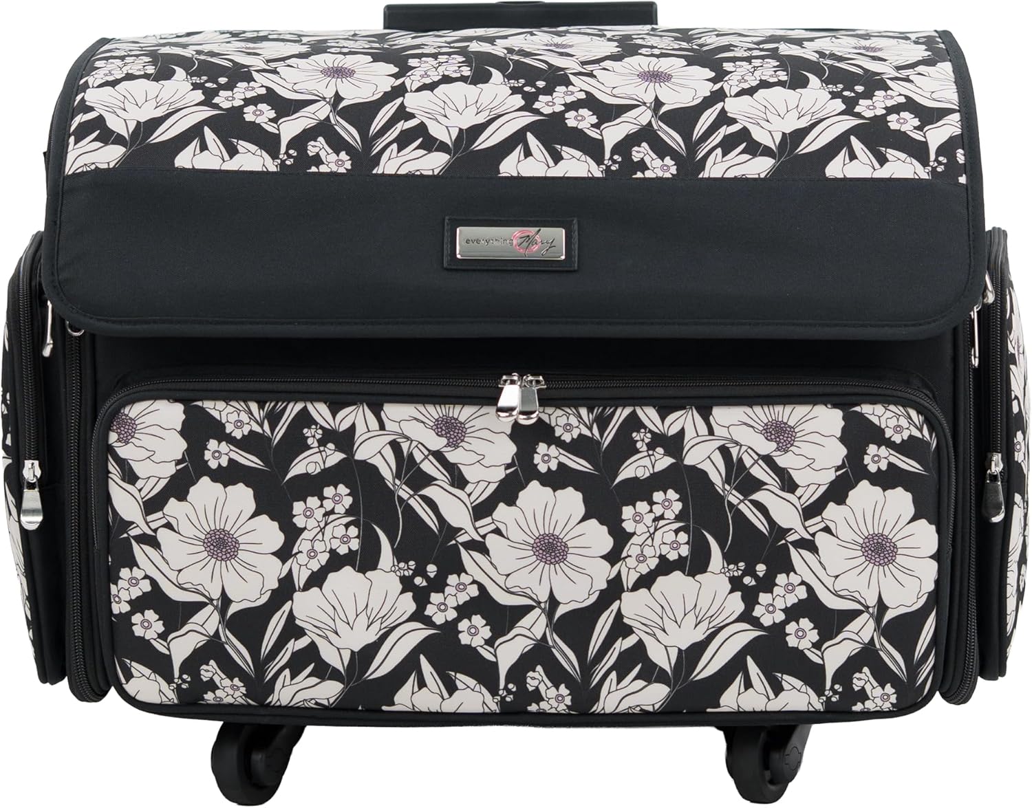 Everything Mary 4 Wheels Collapsible Deluxe Sewing Machine Storage Case, Black - Rolling Trolley Carrying Bag for Brother, Singer - Image 8