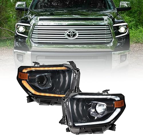 Miniatura 2 de Faros delanteros de proyector LED secuenciales compatibles con Toyota Tundra 2014-2021 (par)