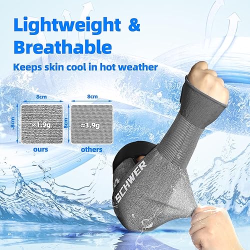 Vista 36 de Schwer ANSI A6 mangas resistentes a cortes, mangas protectoras de 18 pulgadas con orificio para el pulgar para protección de trabajo de brazos