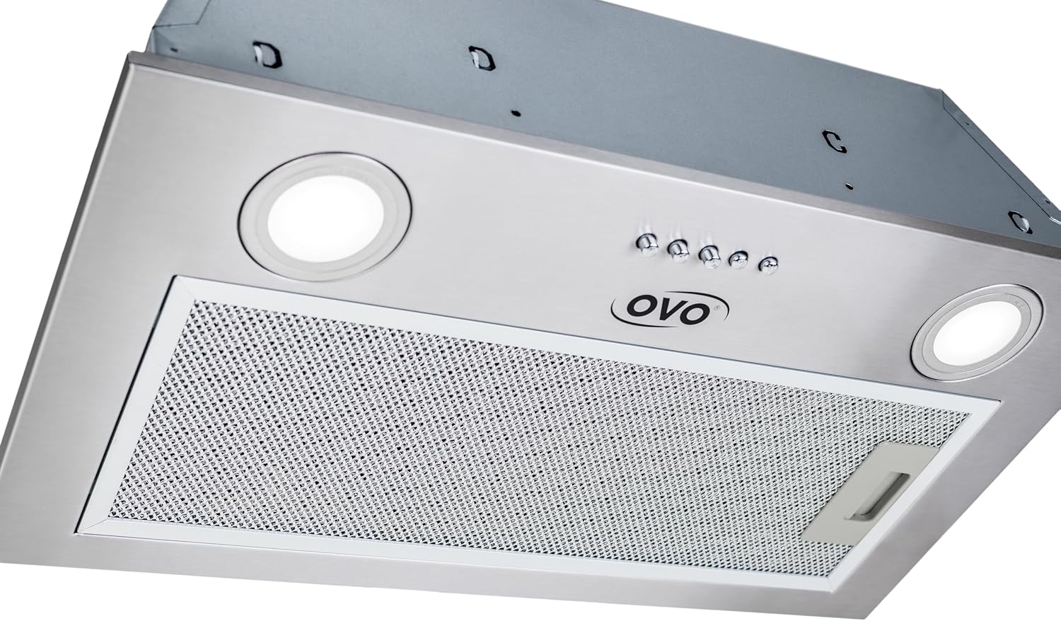 OVO 20 inch Built-In Range Hood Vent with 3-Speed Exhaust Fan, 280 CFM, Push Button Vent Hood, Stainless Steel Kichen Hood