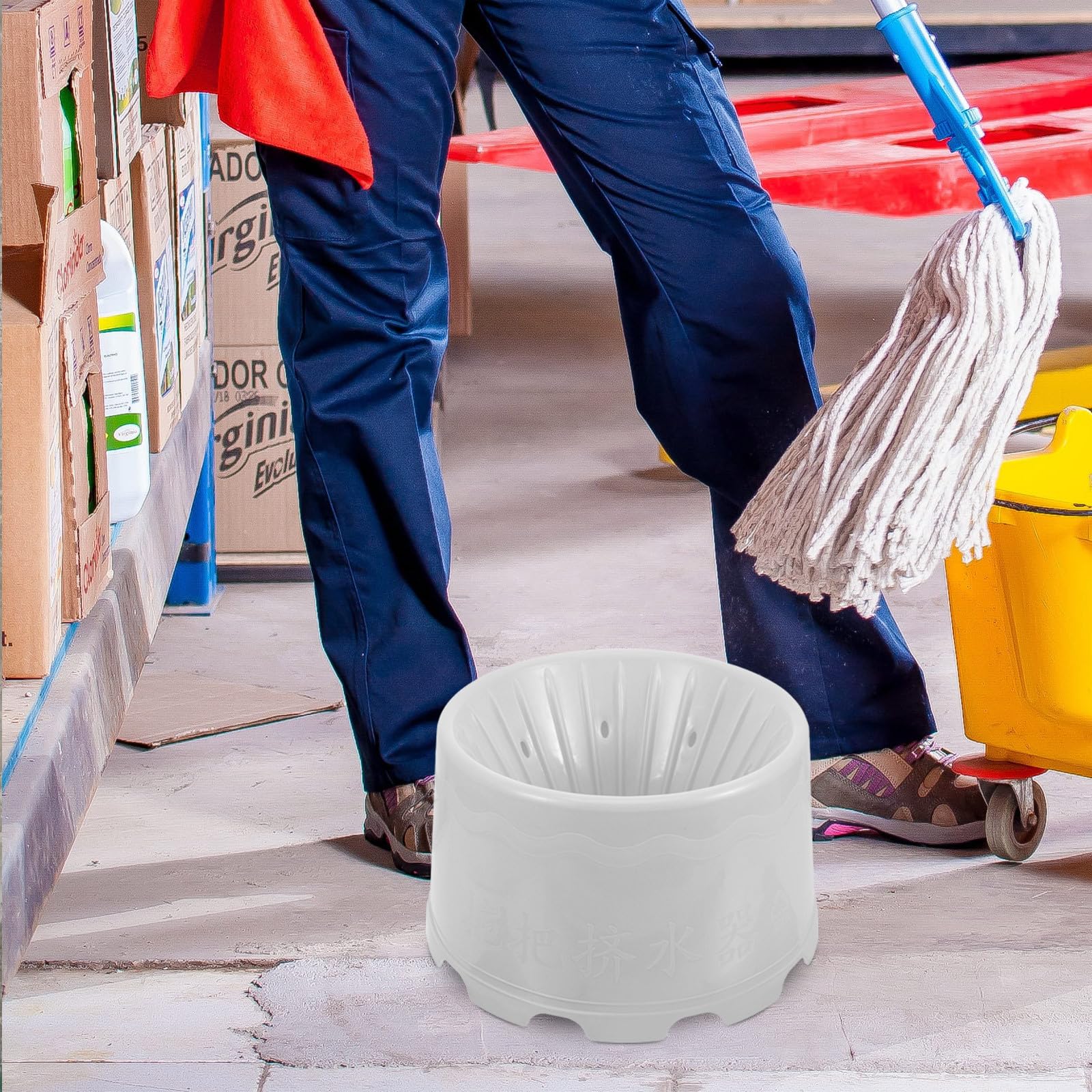 UPKOCH Fregona Limpieza Almacenamiento Cesta de de para Multipropósito Cubo Portátil de Plástico con Agujeros de Drenaje Eficaz y Baño y Hogar