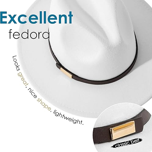 Miniatura 2 de Gossifan Sombreros Fedora para hombre, sombrero Panamá de ala ancha con cinturón clásico