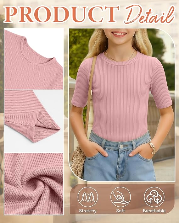 4 Pack Girls Soft Shirts