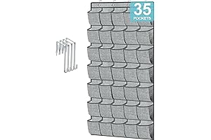 35 Pocket Over the Door Shoe Organizer, Hanging Door Shoe Rack for...