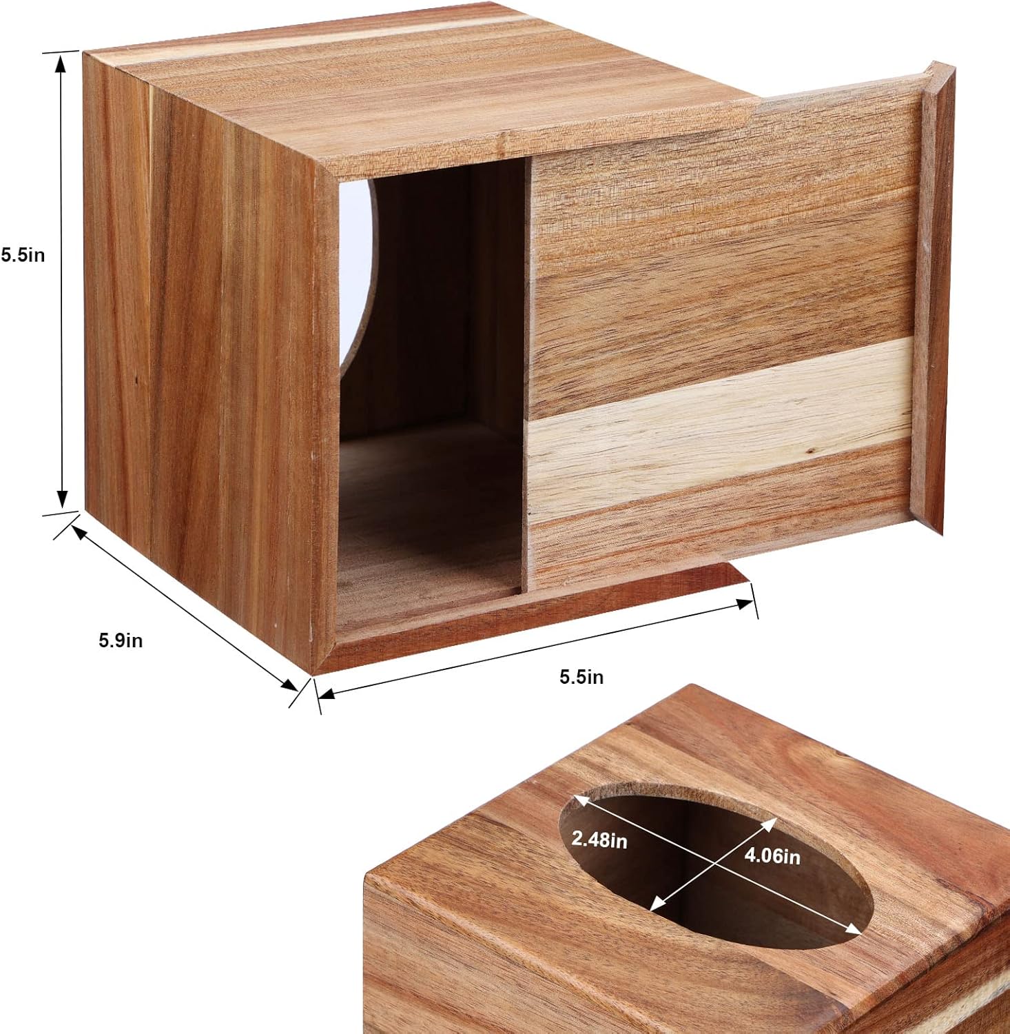 Winter Shore Houten Tissue Box Hoes - Vierkante Acacia Houten Zakdoekjes Dispenser - Decoratieve Zakdoeken Houder met Uitschuifbare Onderkant - Kubus Servetten Container voor Badkamer of Kantoor Winter Shore Houten Tissue Box Hoes - Vierkante Acacia Houten Zakdoekjes Dispenser - Decoratieve Zakdoeken Houder met Uitschuifbare Onderkant - Kubus Servetten Container voor Badkamer of Kantoor