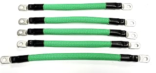 ACDC WIRE AND SUPPLY 2 Gauge Golf Cart Braided Battery Cable Set, (NEON Green) E-Z-GO 1994 & UP MED/TXT 36V U.S.A Made