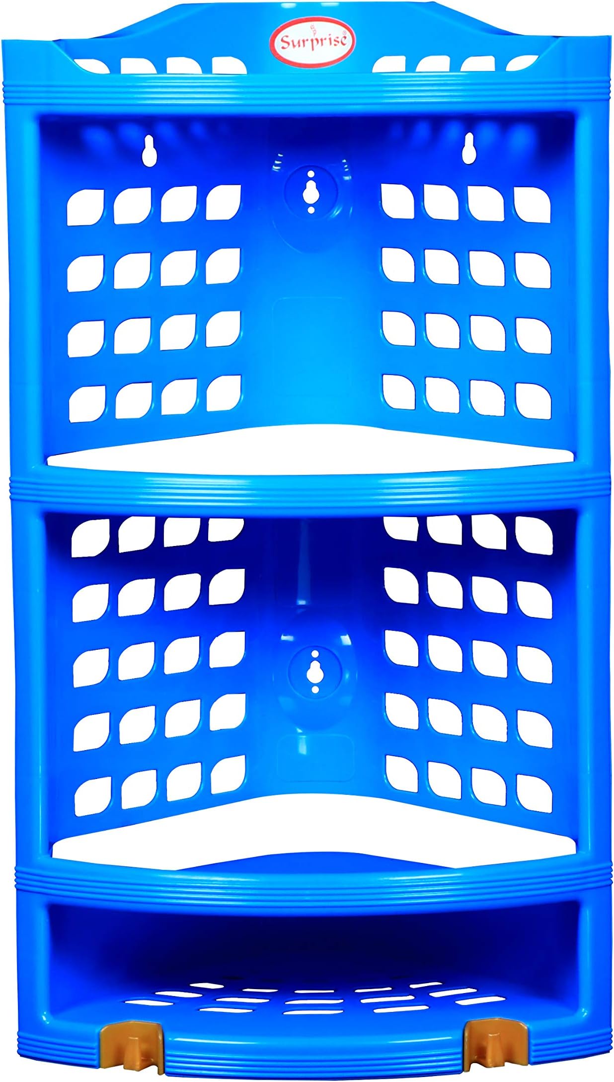 Surprise Multi Purpose Plastic Corner Rack – Stylish Storage Shelf for Kitchen/Living Room/Bathroom (Blue, 48 cm X 28 cm X 18 cm)