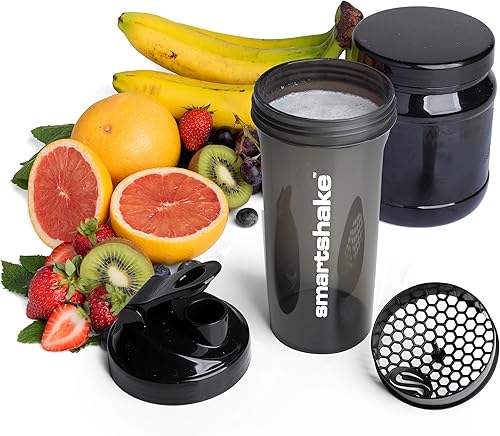 Miniatura 5 de Smartshake Lite - Paquete de 4 botellas mezcladoras de proteínas de 27.1 fl oz, tapa de rosca a prueba de fugas, sin BPA, unisex, gris niebla, verde