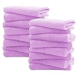 Spotted Play 16 Pack Burp Cloths for Baby - 20 by 10 Ultra Absorbent Burping Cloth, Newborn Towel - Milk Spit Up Rags - Burpy Cloths for Unisex, Boy, Girl - Burp Cloths Set (Purple)