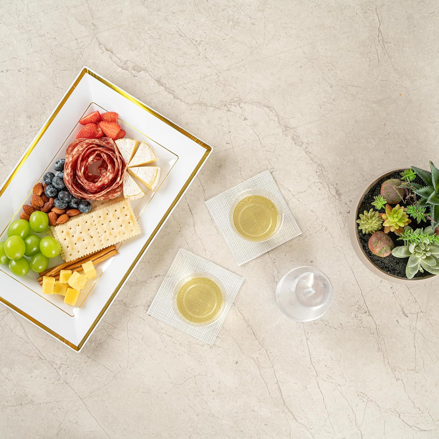 Restaurantware RW Base 5 Ounce Party Cups 20 Disposable Drinking Cups - With Rolled Rim Round Clear Plastic Cocktail Glasses Serve Vodka Tequila Or Whiskey For Birthdays Weddings And More - Image 10