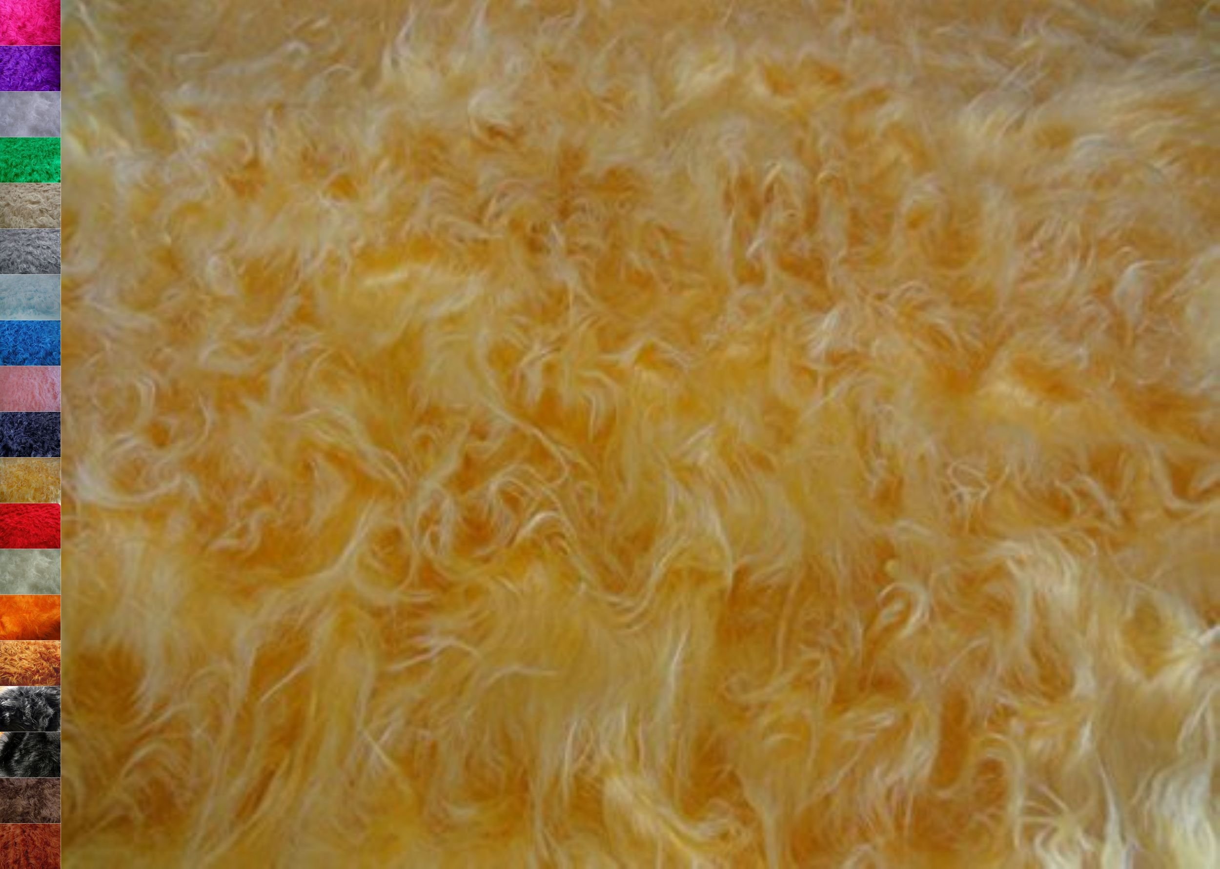 StoffBook Golden Yellow Teddy Long Hair Fabric Material, b704(Golden Yellow)