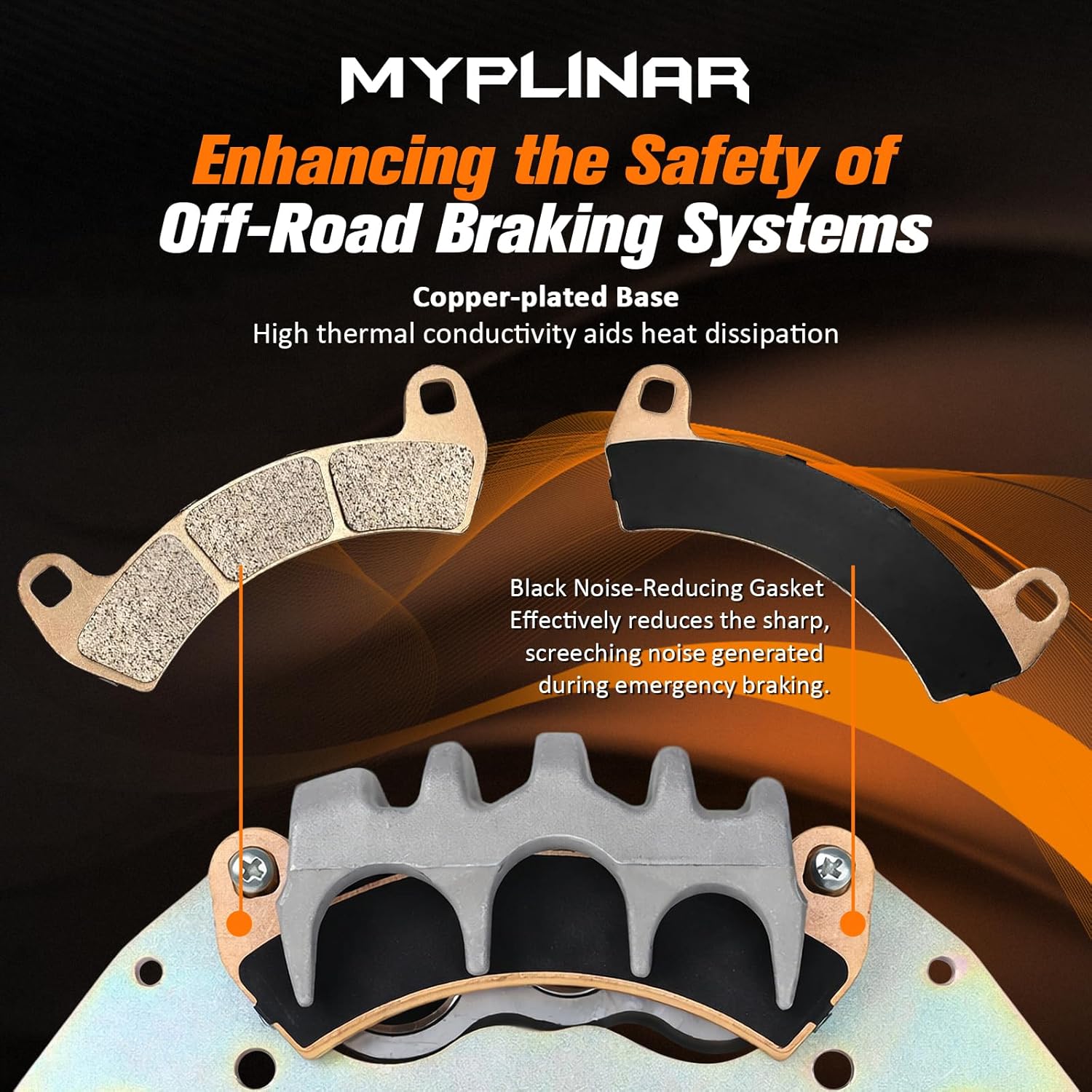 Front Left & Right brake caliper with Sintered Pads, Compatible with 2016-2021 Polaris RZR-Turbo, 20-22 RZR-PRO-XP General-XP-4-1000, Replace OE# 1912473 1912474 1913239 1913240