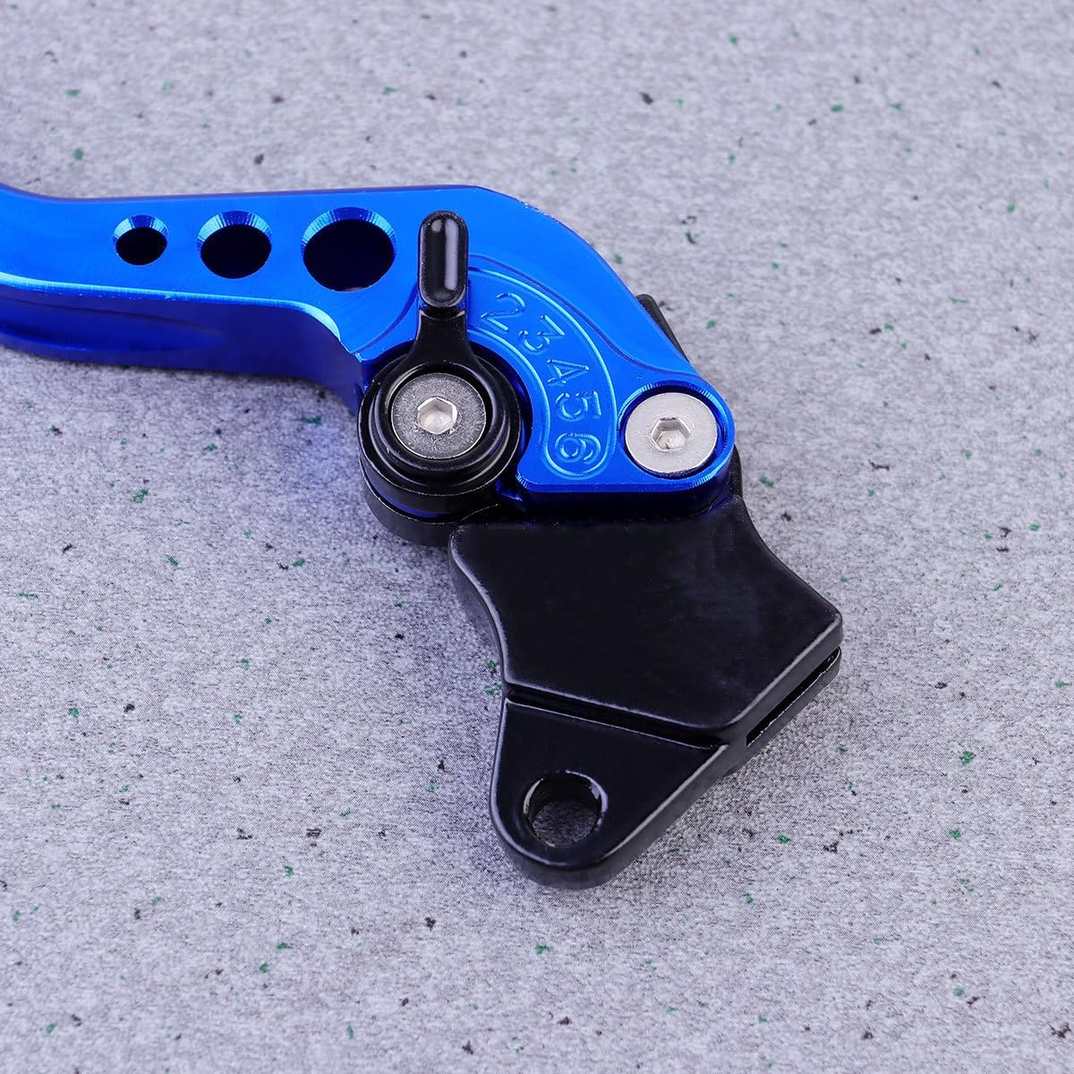 Universal Motorcycle Brake Clutch Lever Set 1 Pair 6-Gear Adjustable Alloy Handlebar Blue for Motorcycle Controls and Powersports Parts