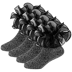 Black Glittery - 4 Pairs