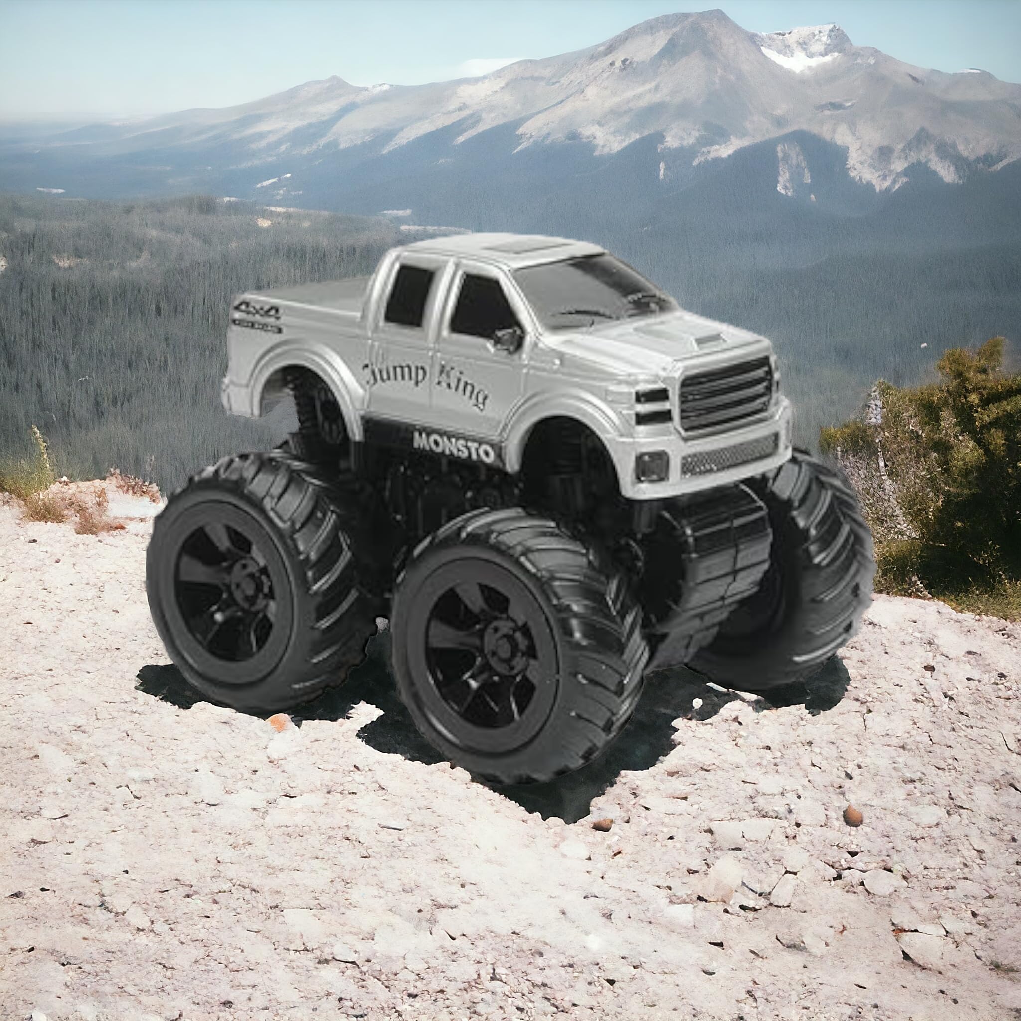 Stylbase Monster Truck car for Kids Boys Girls Toddlers Upto 8 Years Old, Friction Powered Truck Toy Cars Vehicles, Toy Gifts for Boys Girls Toddlers, Big Size (CAR-Truck-Silver) (B0CRHFG73R) Amazon Price History, Amazon Price Tracker