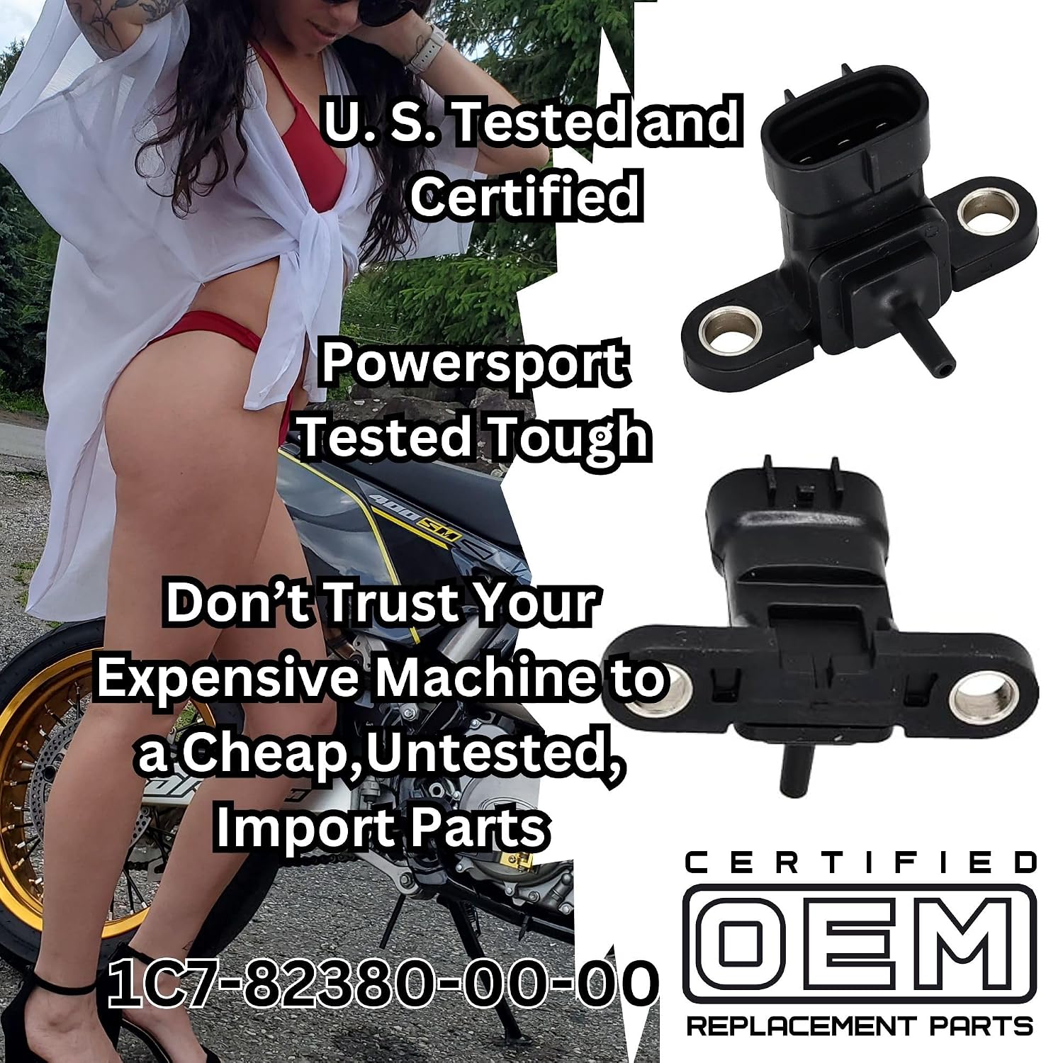 Certified OEM Replacement Part (2026 Update) 1C7-82380-00-00 MAP Air Pressure Sensor Fits Yamaha ATV Grizzly 550 Raptor 700 700R Grizzly 700 EPS Hunter Raider 100% Fitment - Parts that Just Work
