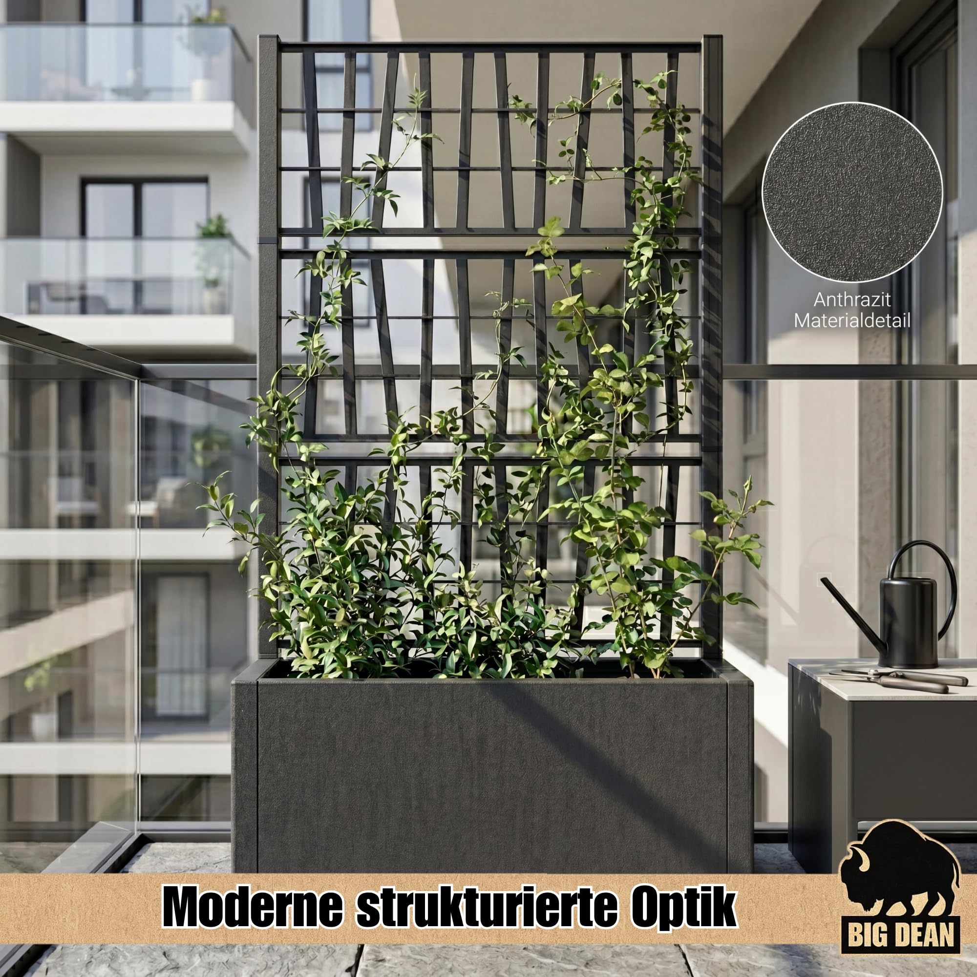 BigDean 2X Blumenkasten mit Rankgitter Pflanzkasten 80x36x 140 cm hoch | Made in Europa