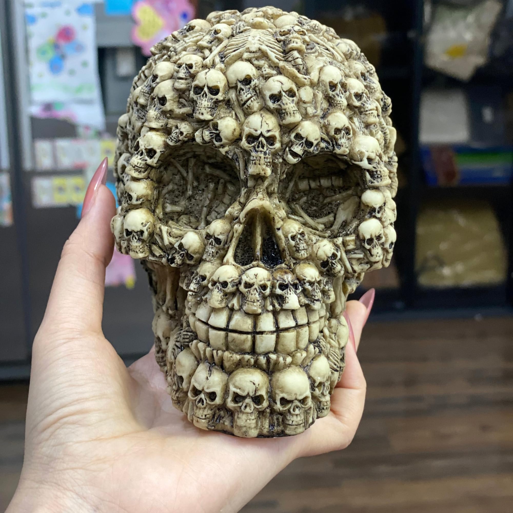 Amazon.co.jp: Marsrut スカル フィギュア 彫刻:リアルな人間の頭蓋骨