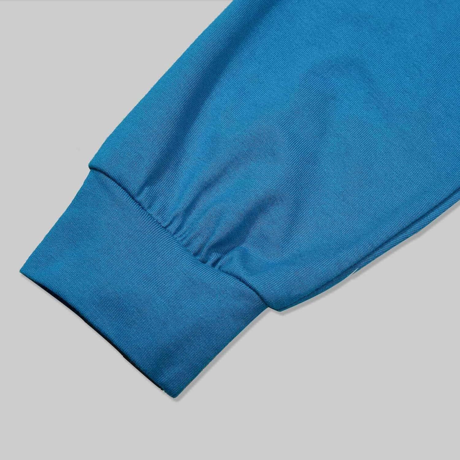 H HYFOL Men's Graphic T-Shirts USA Flag 100% Cotton Long Sleeve American Patriotic Crewneck Regular Tee Shirts(Vallarta Blue,XL - Image 5